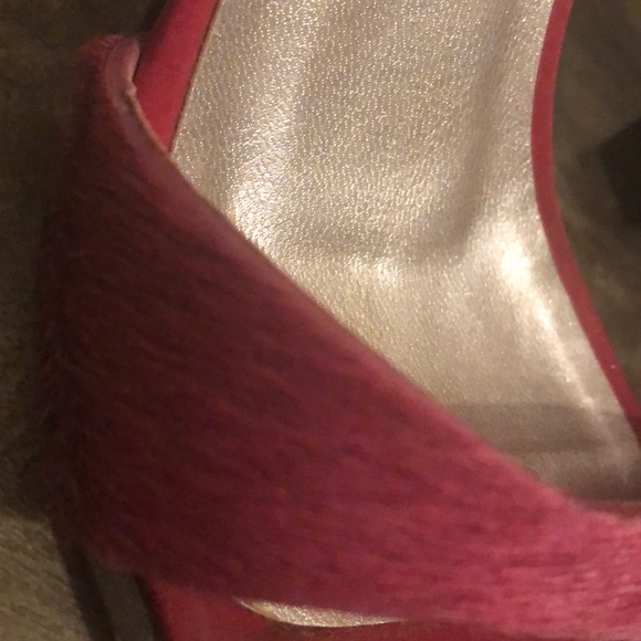 BEBE leather hot pink fuchsia sandal heels - Picture 8 of 11